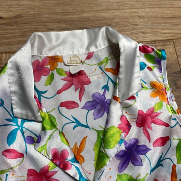 Vintage LA Intimates Women’s Floral Collard Tank Top Dress - Picture 3 of 5